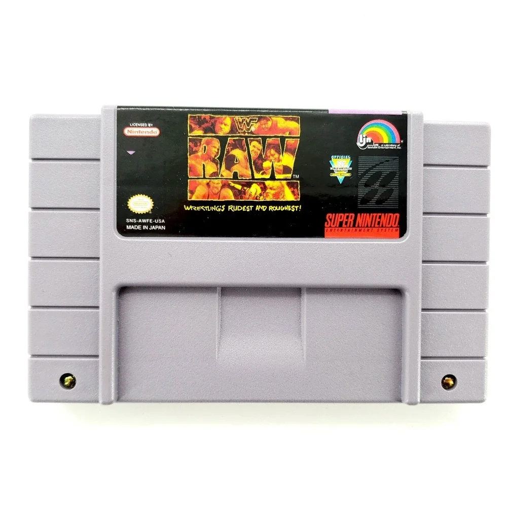 WWF Raw (Super Nintendo Entertainment System, 1994) Authentic Complete w/ Poster